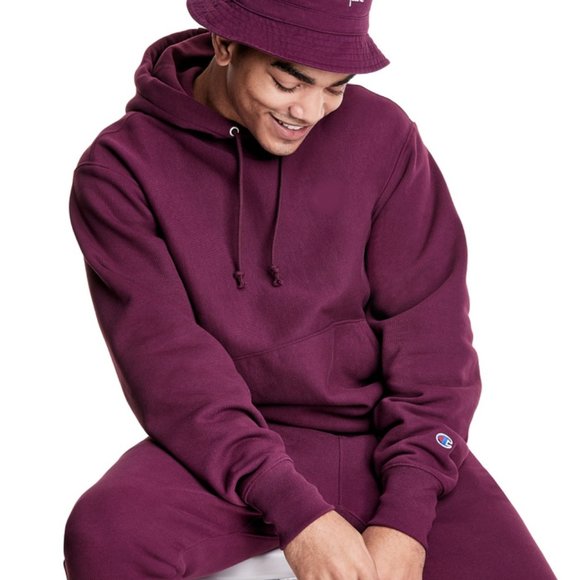 Champion Reverse Weave Hoodie Sweatshirt Dark Berry Purple Fleece GF68 T1F Fleec - Picture 9 of 9